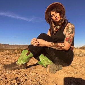 Vintage Cowboy Boots - Sea-foam Green